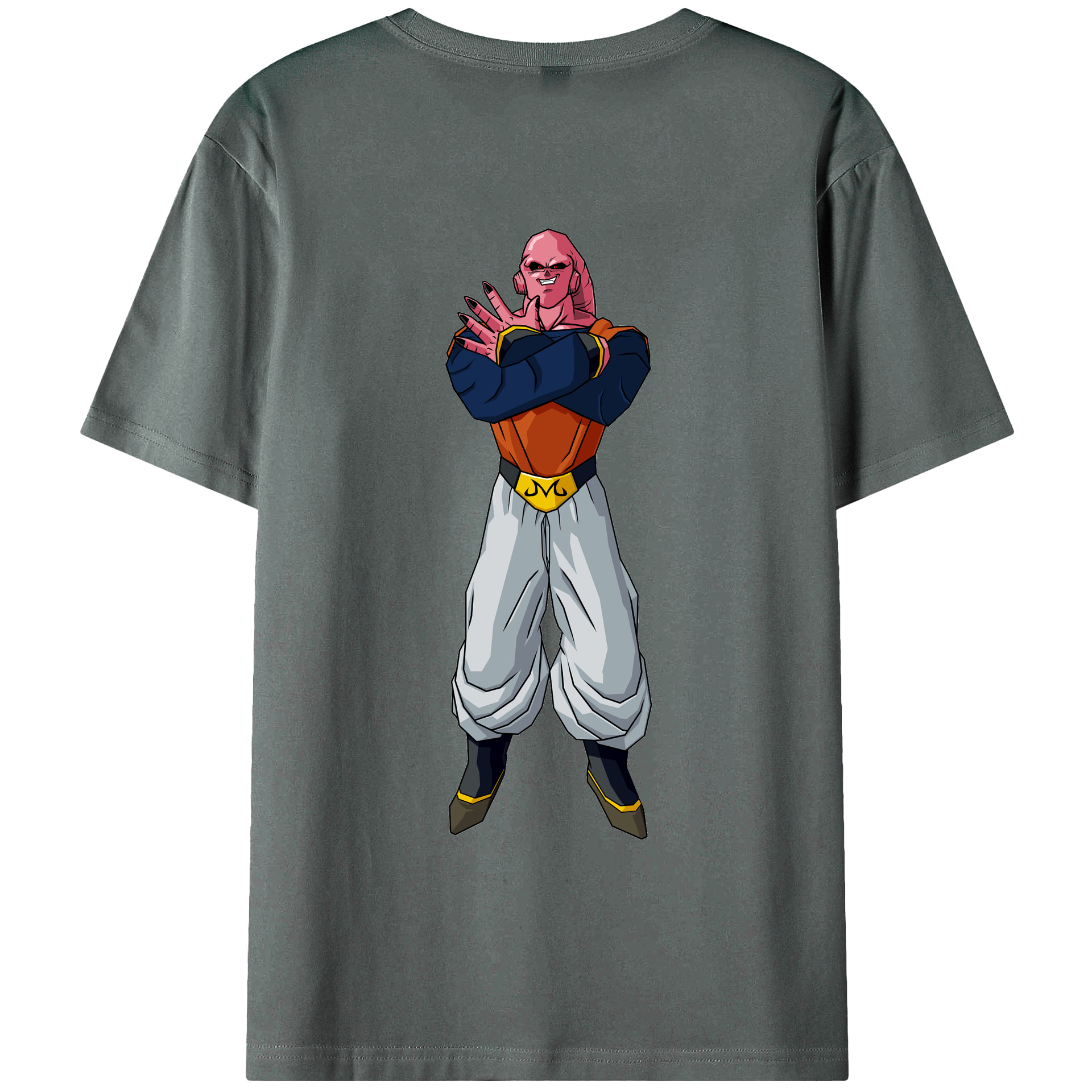（画像用） ドラゴンボール 魔人ブウ DRAGON BALL Majin Buu 綿100％ メンズ半袖Tシャツ（バックプリント） 通気性